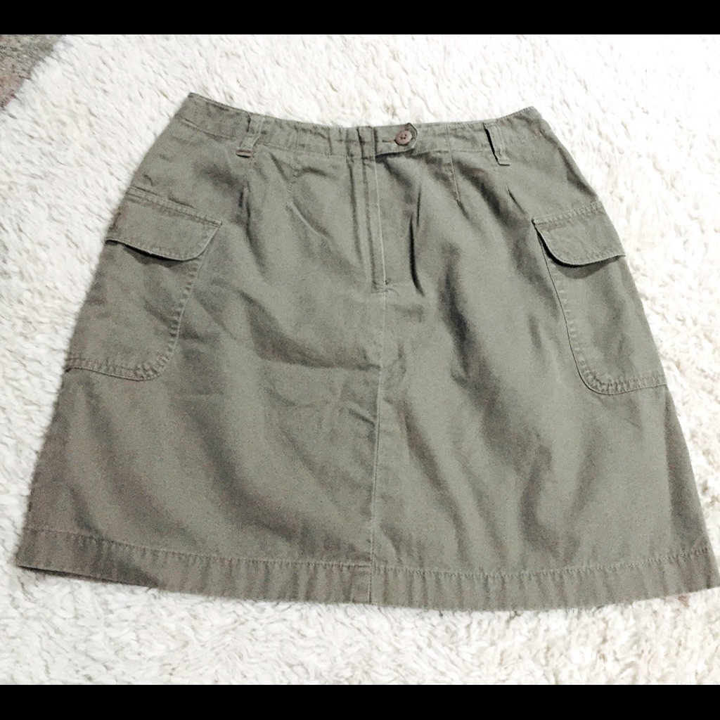 Pockets Safari Chic 100% Super Soft Cotton Perfect Cargo Skirt
